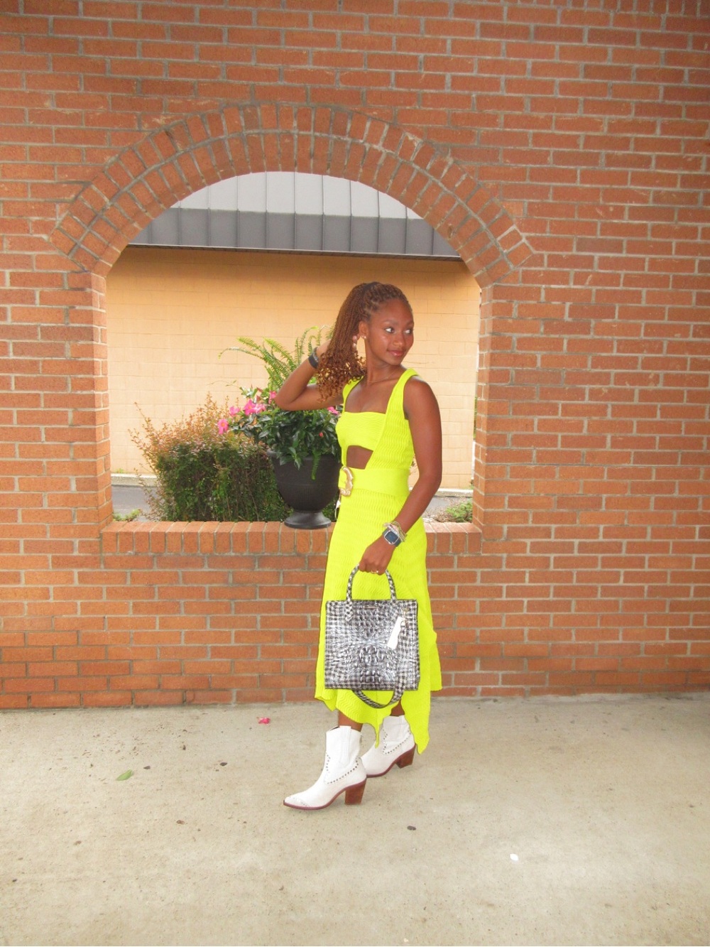 cult gaia NWT Neon Yellow Natalia Ribbed Cutout Dress